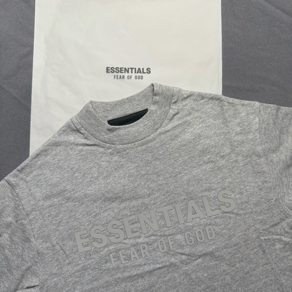 Kids Fear of God Essentials Dark Heather Oatmeal T-Shirt Item# 5658315 - Picture 11 of 12